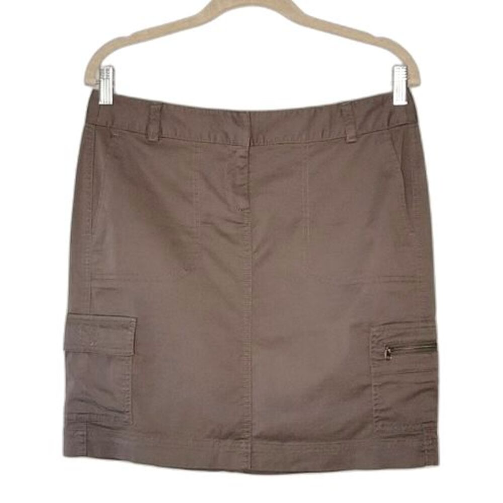 J. JILL Brown Cargo Mini Skirt size 8P Summer Casual Short